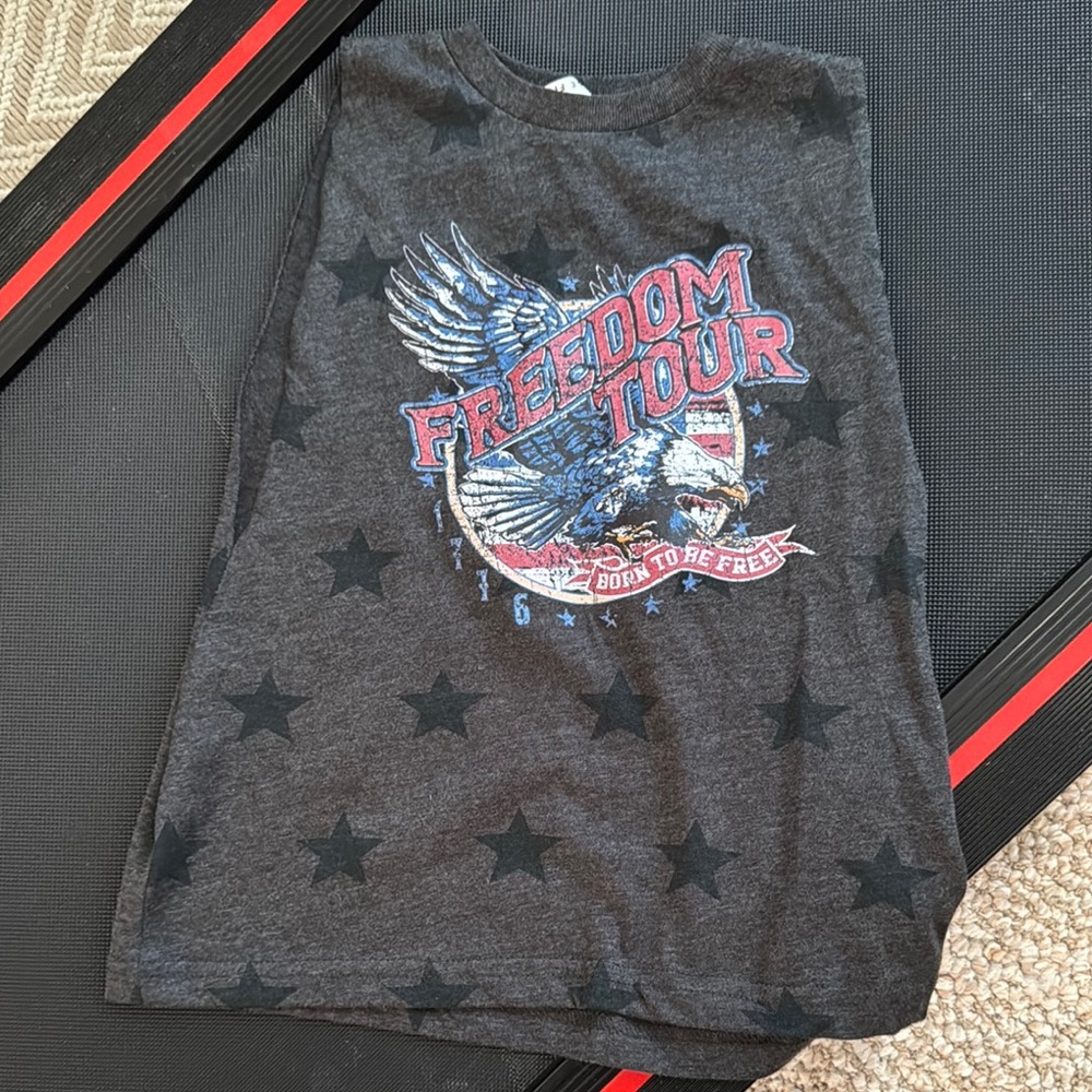 Freedom Tour Kids Sleeveless Shirt - Gray